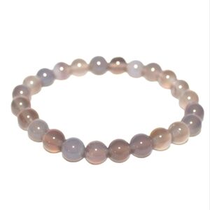 Gray Agate Beaded Bracelet